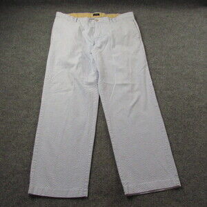 Izod‎ Pants Mens 40x30 Blue Seersucker Classic Casual Southern Preppy Outdoors